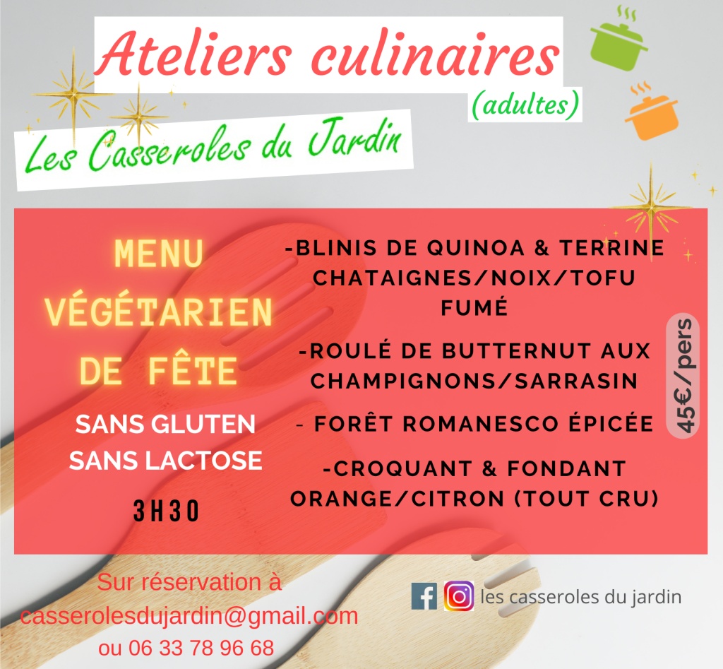 Atelier menu de fête, sans gluten et sans lactose