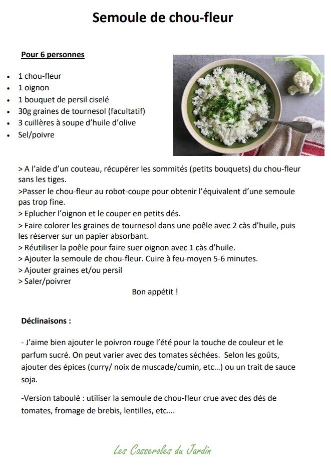 Semoule de chou-fleur